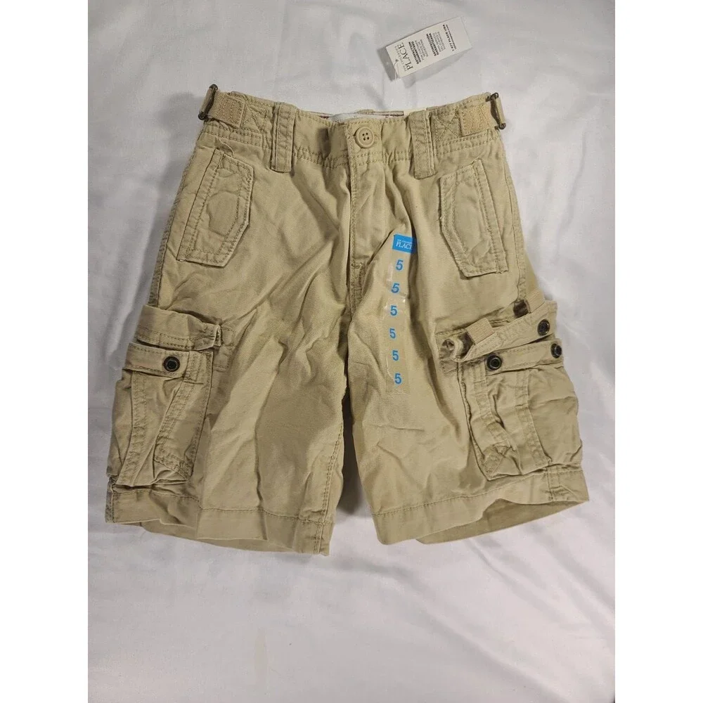 The Children's Place Boys Size 5 Khaki Cargo Shorts NWT